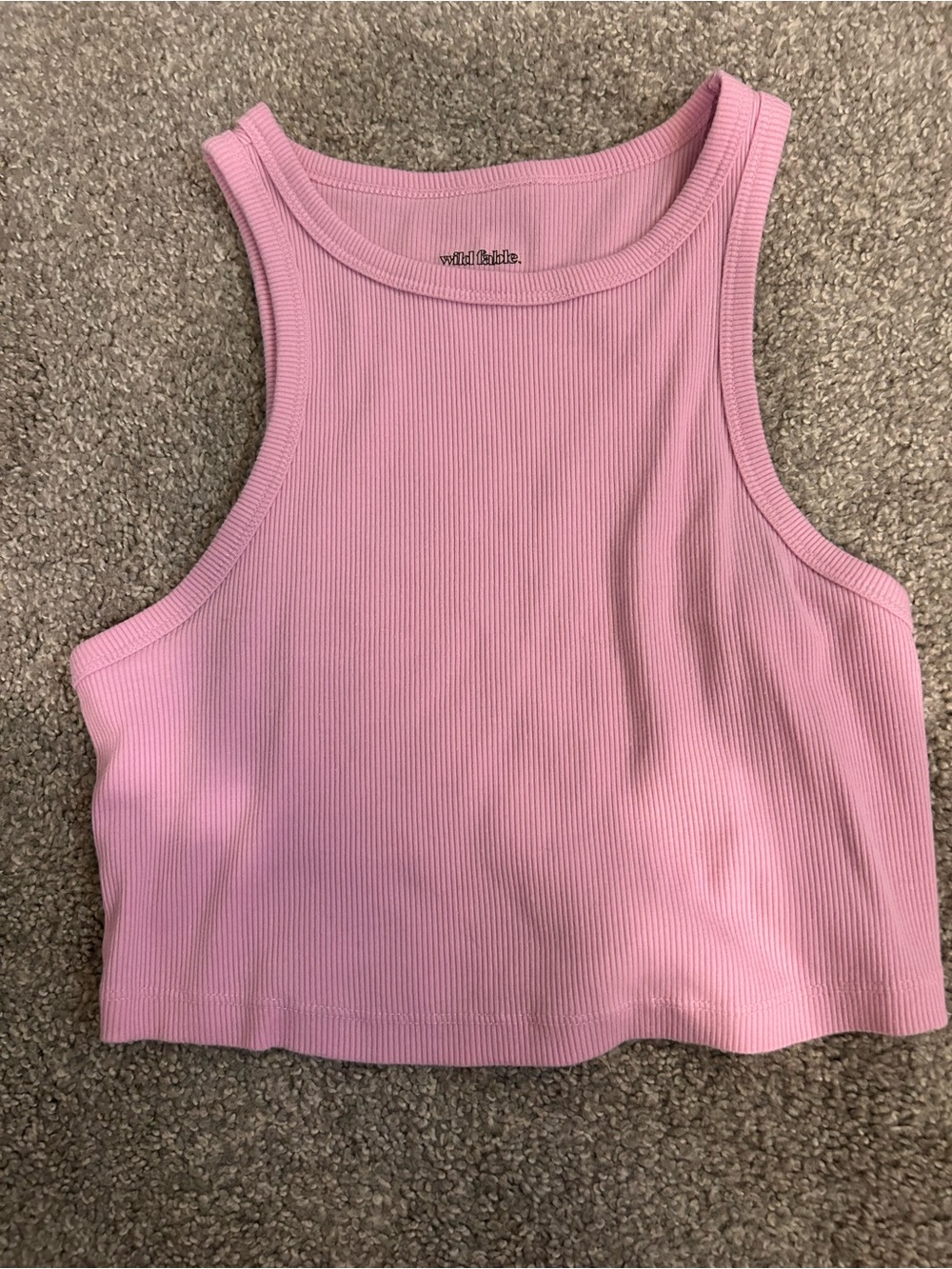 wild fable Pastel Pink Ribbed Crop Tank